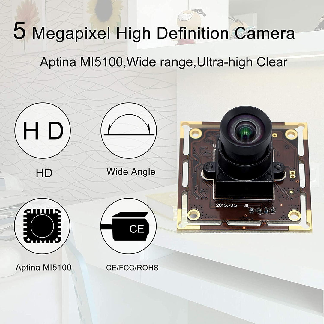ELP 5 Megapixel Industrie USB Kamera Modul Aptina MI5100 CMOS 100 Grad Objektiv Keine verzerrung 592