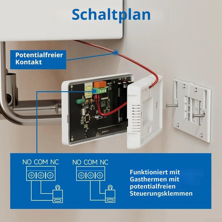 3A Gas Boiler Thermostat für Tuya Batteriebetriebenes Thermostat 2-Draht Wifi Heiz-/Kühlthermostate