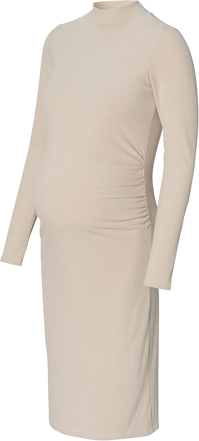 Noppies Damen Aima Rib Dress Ls Kleid XS Light Sand, XS Light Sand