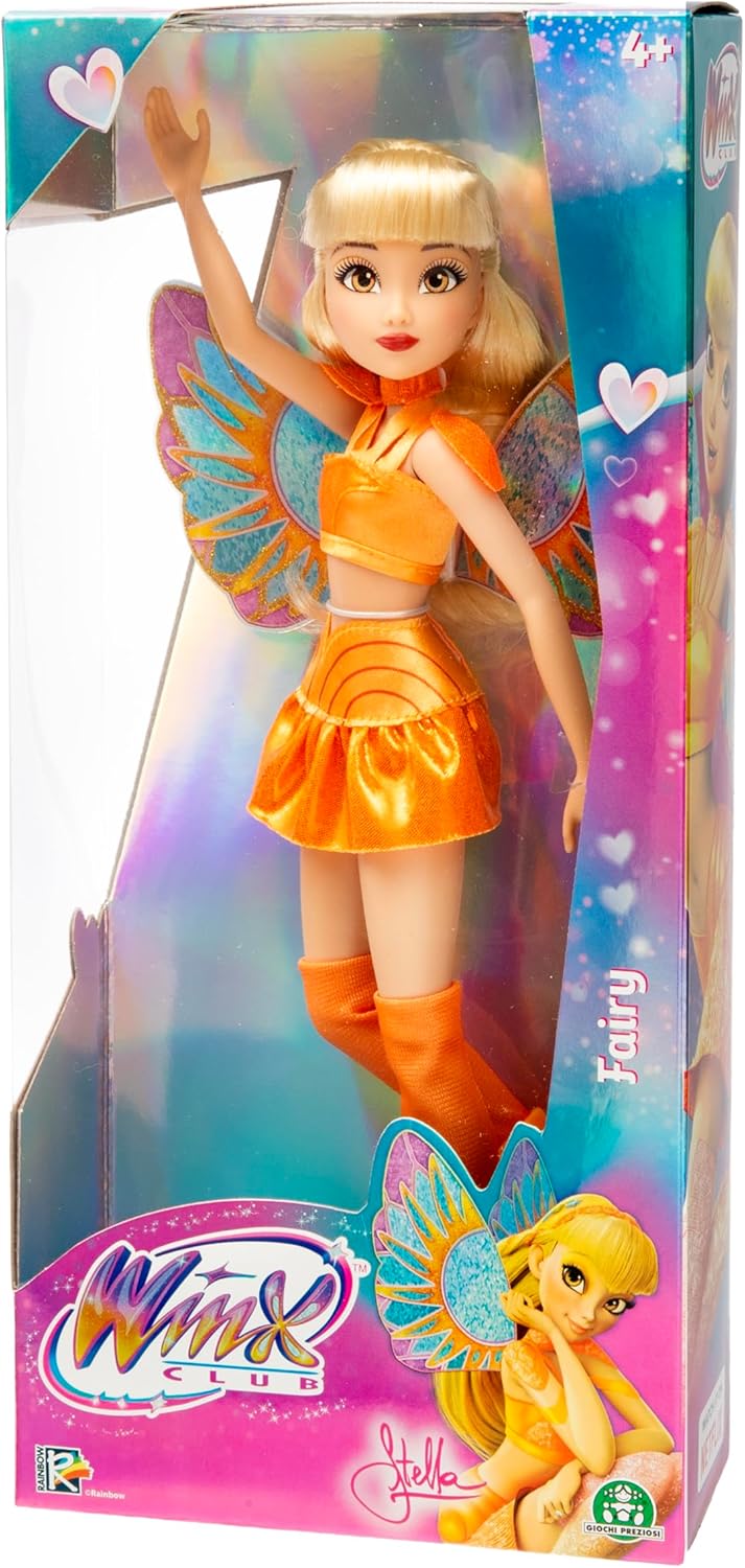 Winx Fairy Doll – Stella with Glitter Wings & Articulated Joints – Removable Fairy Accessories – Rad