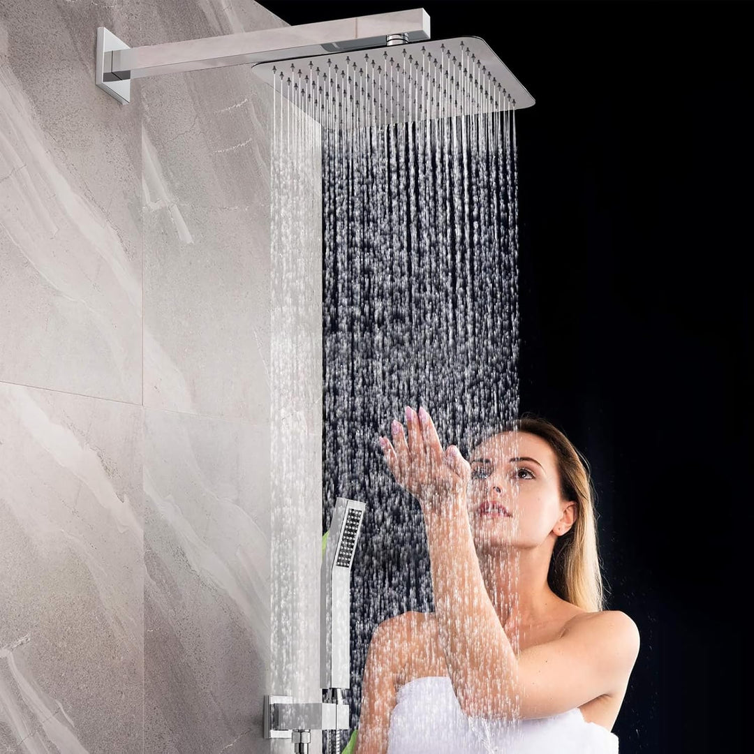 Rainsworth 10 Zoll Regendusche Duschsystem Unterputz, Unterputz Duscharmatur Set mit Regendusche 25x
