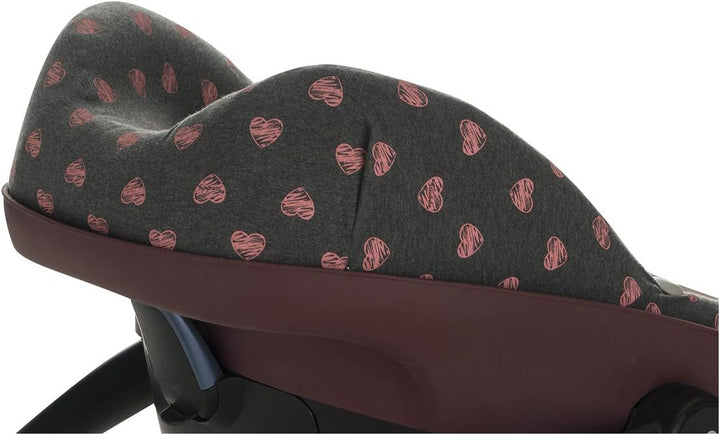 JYOKO KIDS Baumwollbezug für Autositz kompatibel mit Pebble Maxi Cosi, Bebe Confort (Fluor Heart), F