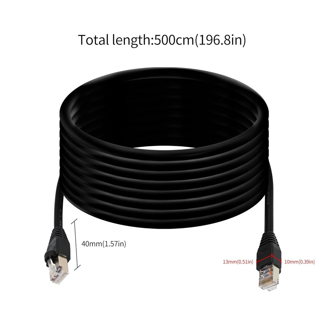 QIANRENON RJ50 10P10C Datenscankabel, Barcode-Scannerkabel, Cat 5E 26AWG geschirmt, für Barcode-Scan