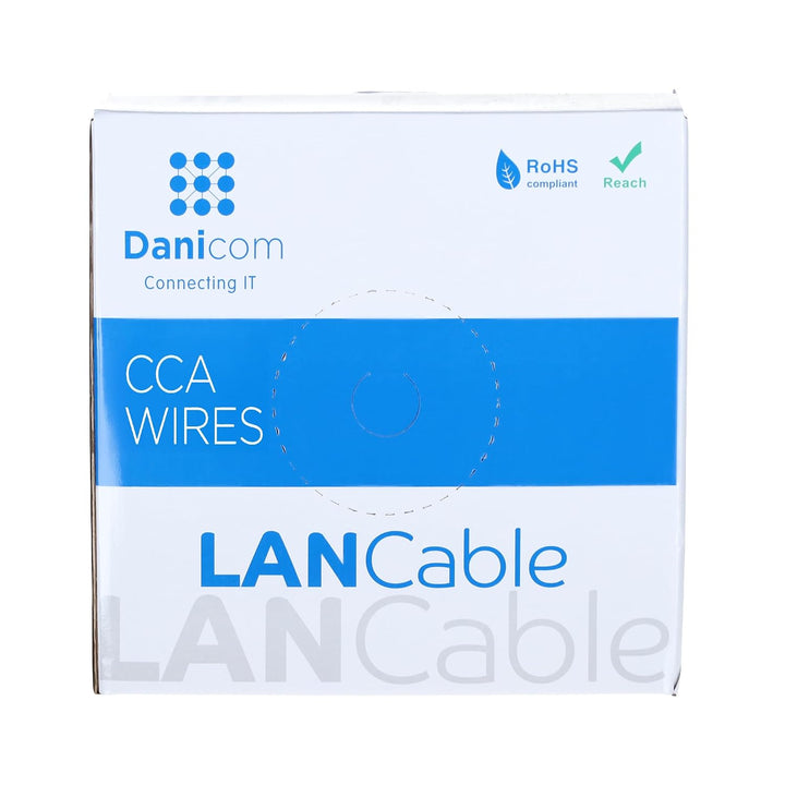 Danicom CAT5e Outdoor Netzwerkkabel - F/UTP - AWG 24/1 (Starrleiter) - 100 Meter - Schwarz - CCA, PO