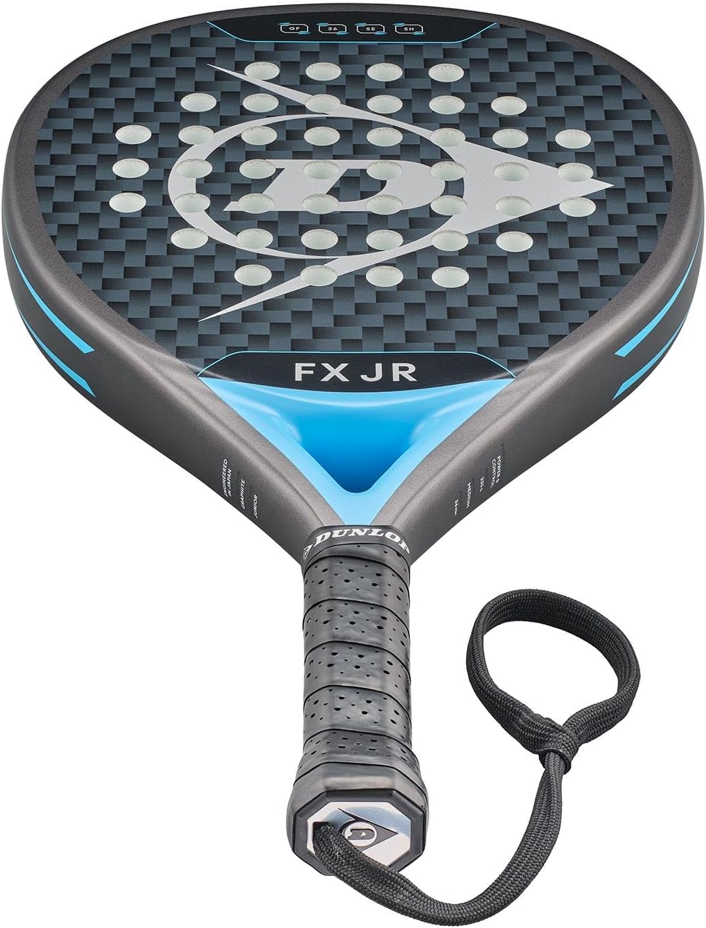 Dunlop FX Padel Schläger – Graphit- und Carbonrahmen – Für Junioren, Anfänger und Fortgeschrittene S