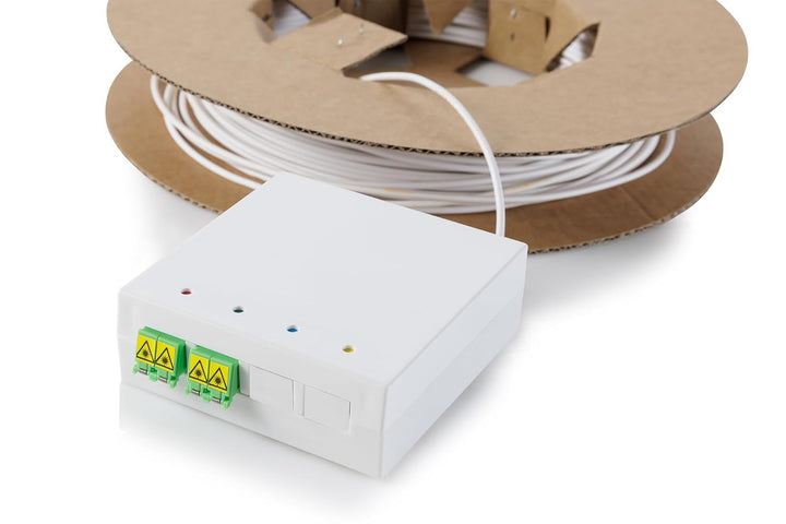 DIGITUS FTTx Installations-Kit – 50 m – 2x LC-APC Duplex Kupplung – Weiss | 4 Fasern – LSZH, CPR B2c