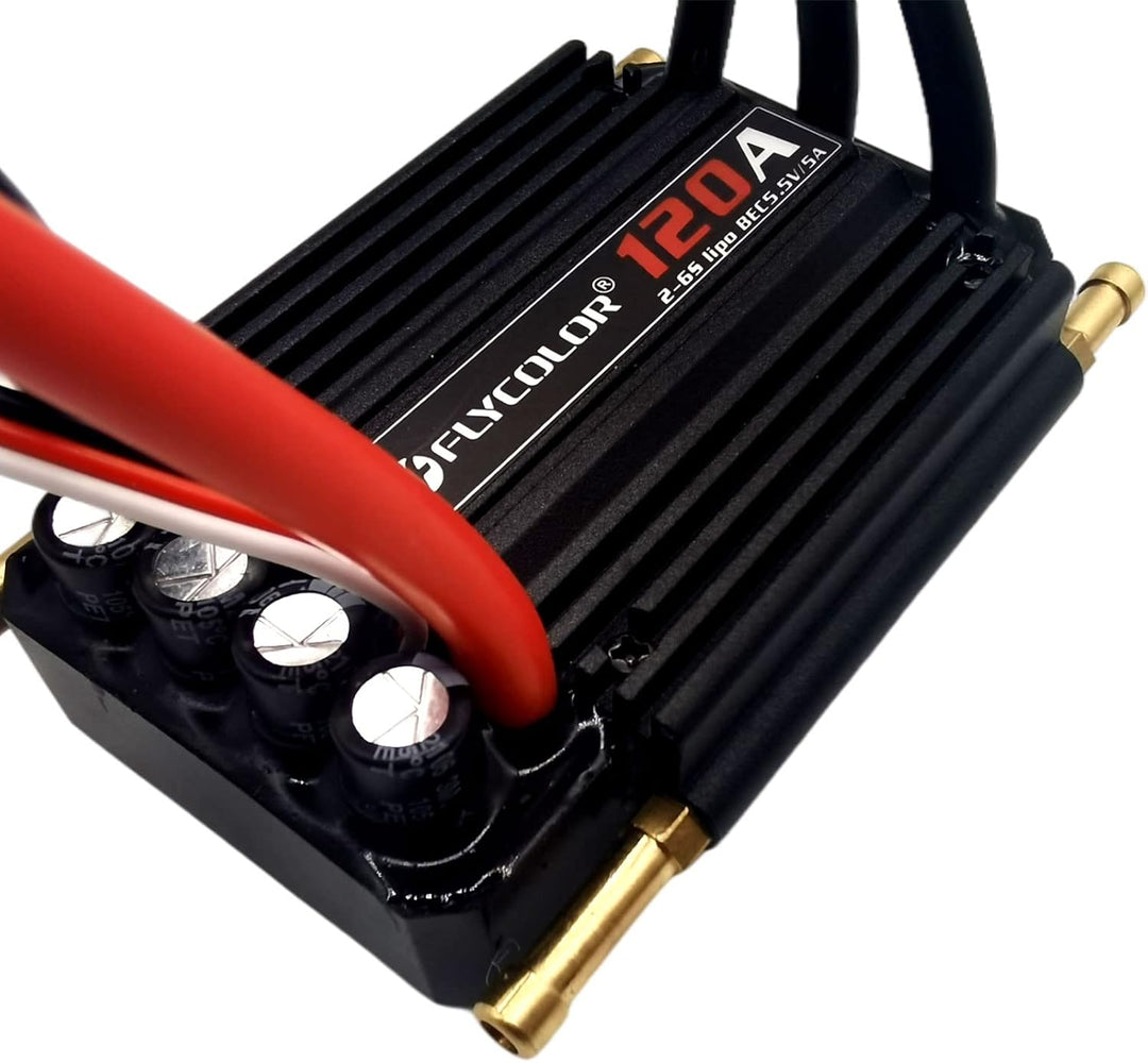 FLYCOLOR 120A Waterproof Brushless ESC Elektronischer Geschwindigkeitsregler mit 5.5V/5A BEC und XT9