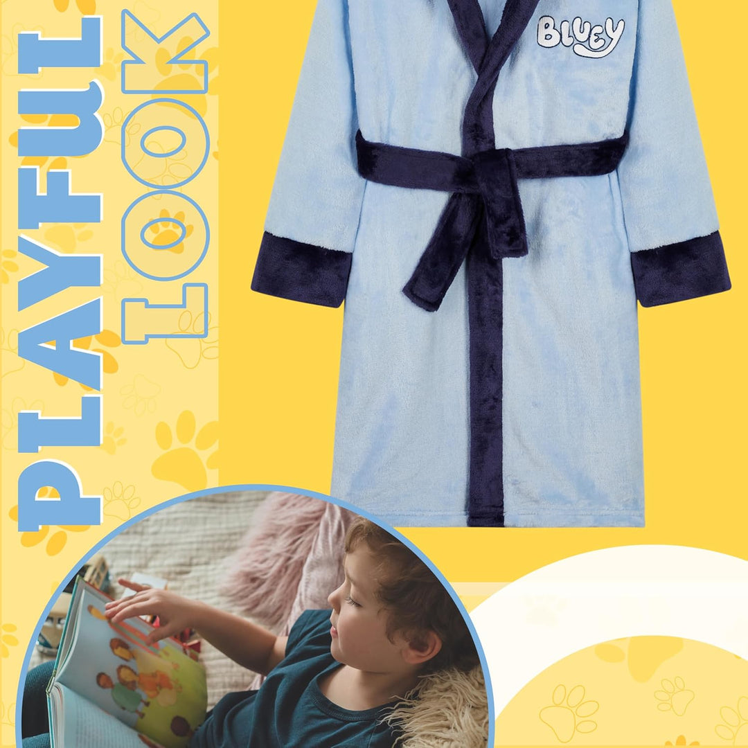 BlueY Mädchen Fleece Bademantel mit Kapuze und Bindegürtel, gemütlicher Morgenmantel - Geschenke für