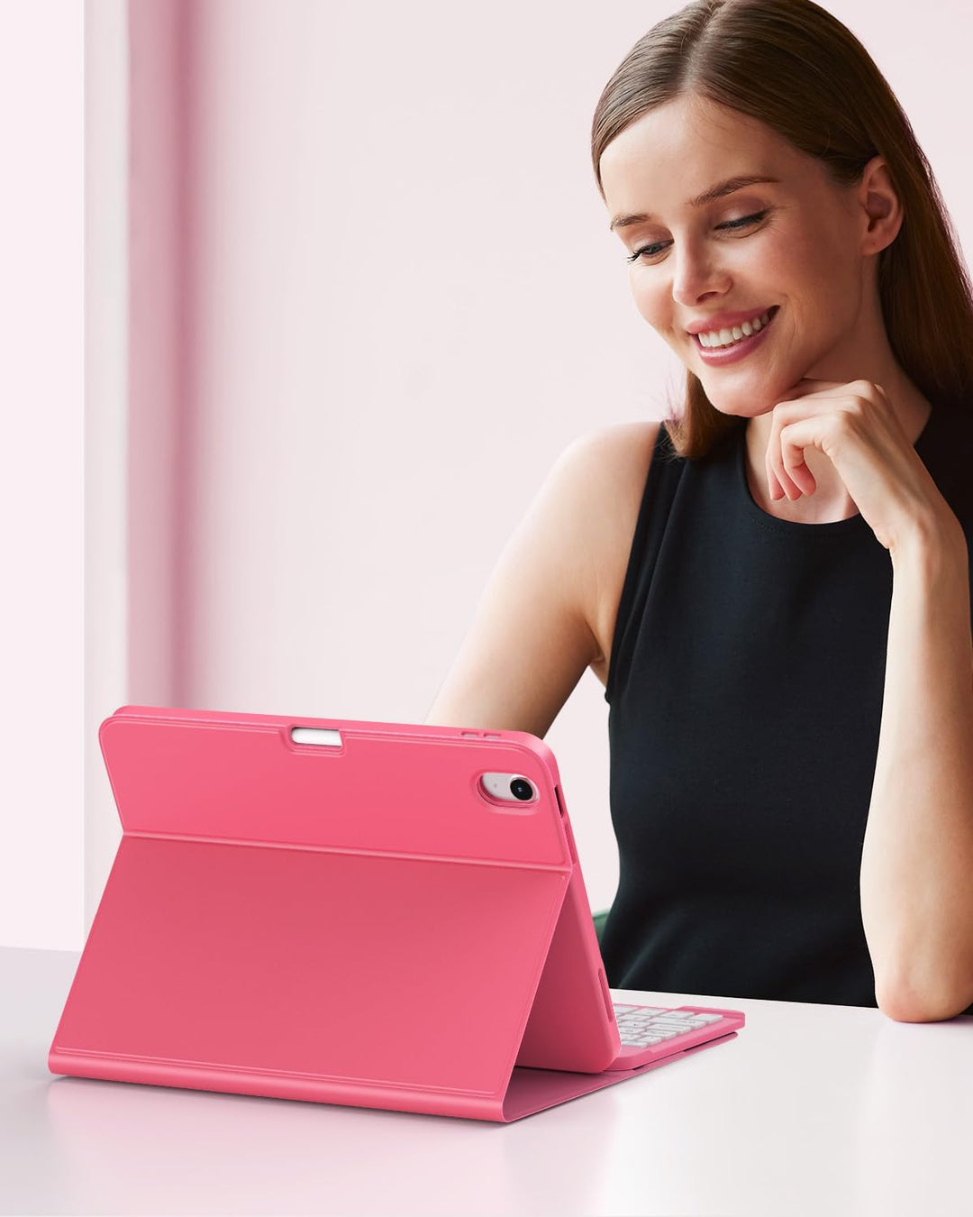MoKo Tastatur Hülle für iPad 10th Generation 2022, iPad 10,9 Zoll, Multi-Winkel Magnetische Tablet H