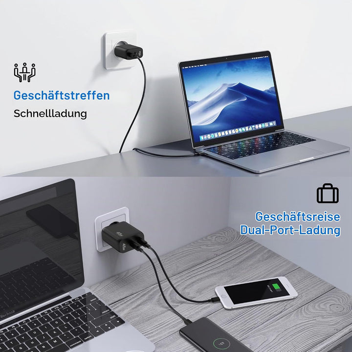 45W 2-Port USB C Ladegerät Mit Schnellladekabel für Samsung Galaxy S26 S25 S24 S23 Ultra Edge FE 5G
