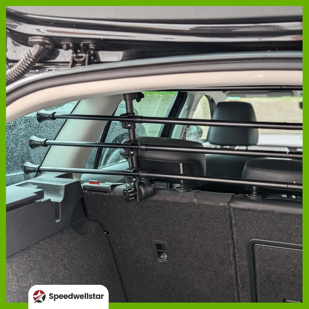 Speedwellstar Hundeschutzgitter Auto Kofferraum Universal Verstellbar - Schwerlast Metall Haustier B