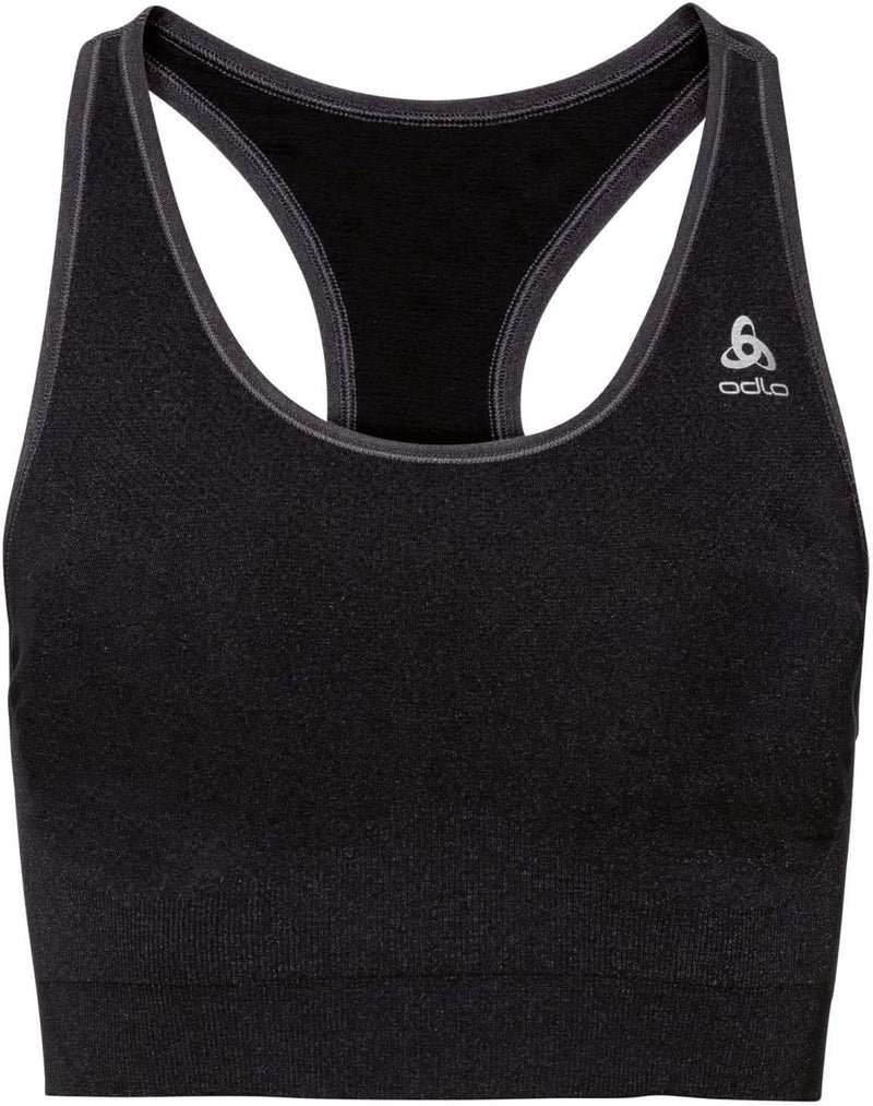 Odlo Damen Sport Bra Seamless Medium Ceramicool Sport-Bra XS Black Melange, XS Black Melange