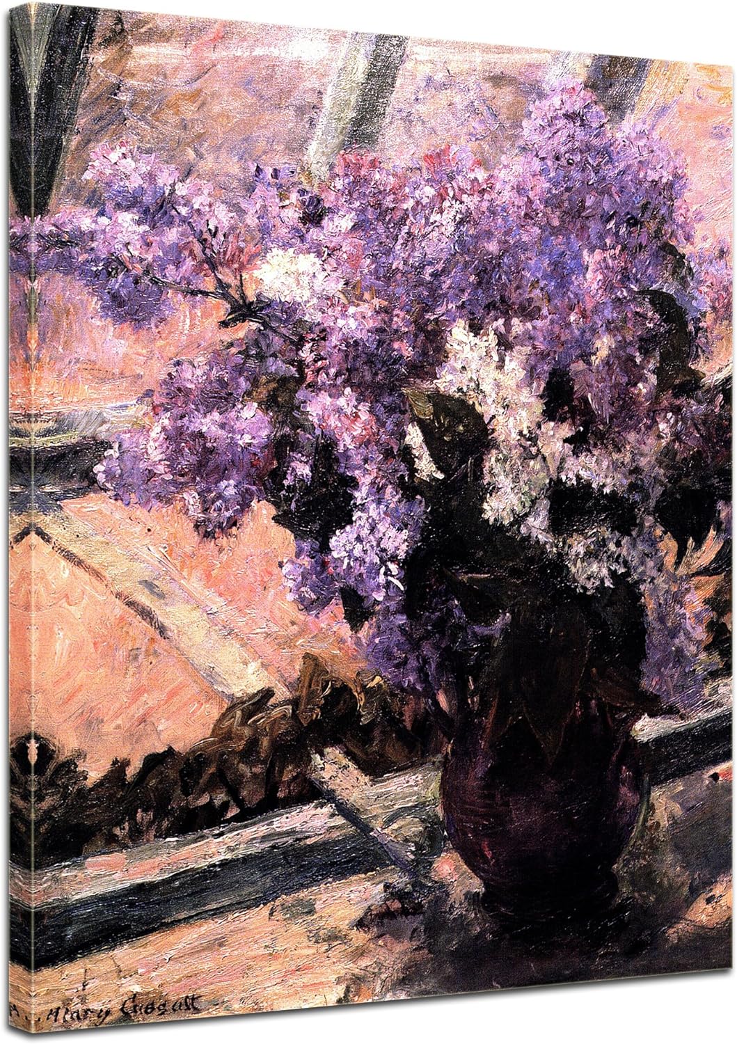 Bilderdepot24 Bild auf Leinwand | Mary Cassatt Flieder in einem Fenster in 50x60 cm als Wandbild | W