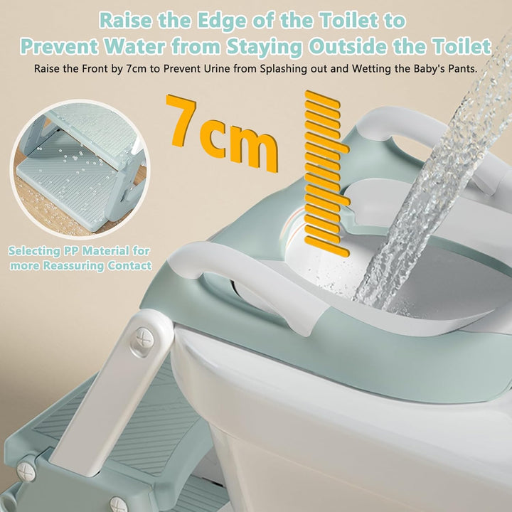 Toilettensitz Kinder mit Treppe, Toilettensitz Kinder, Toilettenaufsatz für Kinder ab 2 Jahre, WC Si