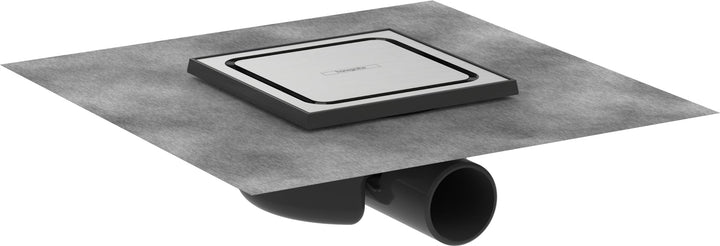 hansgrohe Komplettset Punktablauf RainDrain Spot, Bodenablauf Dusche 15 x 15cm, Edelstahl gebürstet,