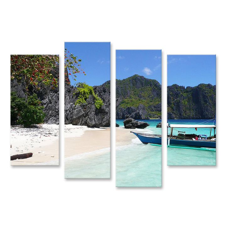 islandburner Bild auf Leinwand Strand Auf Den Philippinen Bilder Wandbilder Poster Leinwand 130x80cm