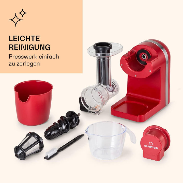 Klarstein Bella Elegance Saftpresse 200 W, Entsafter mit 400 ml, BPA-frei, rutschfester Standfuss, m