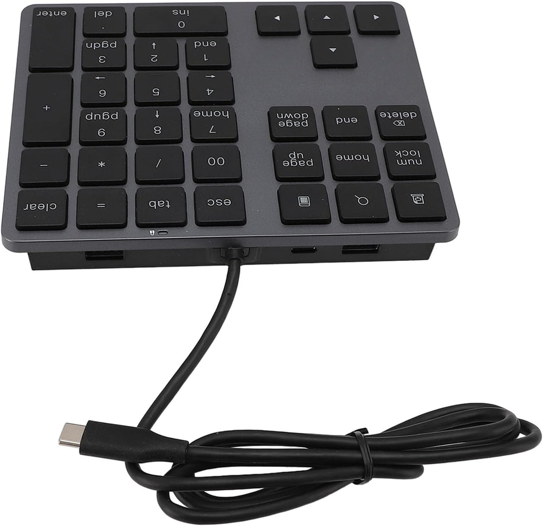 Zunate USB-C-Ziffernblock, HUB 5 Gbit/s, Kabelgebundenes Zahlentastatur-Pad, Kabelgebunden, Plam-Grö