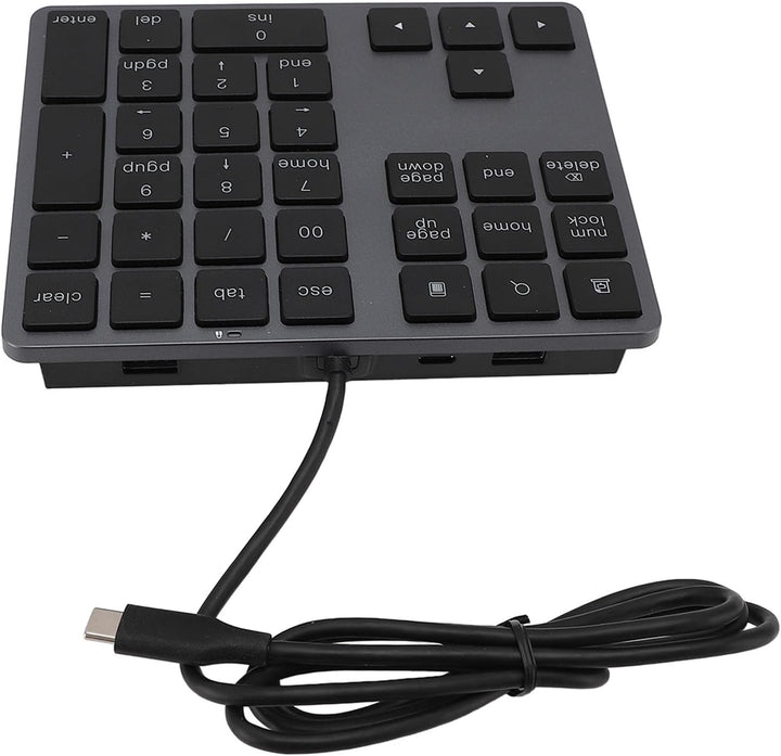 Zunate USB-C-Ziffernblock, HUB 5 Gbit/s, Kabelgebundenes Zahlentastatur-Pad, Kabelgebunden, Plam-Grö