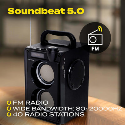 Overmax Soundbeat 5.0 Bluetooth-Lautsprecher, USB, SD, AUX Radio, 20 W, Karaoke-Funktion, Wiedergabe