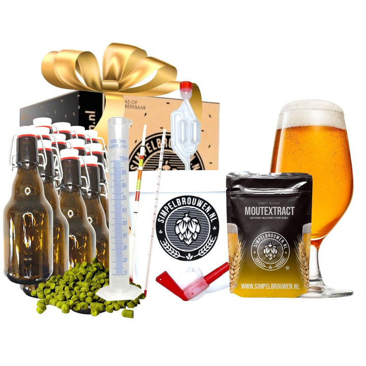 Simpelbrouwen® Bierbrauset Geschenkbox - Blondes Bier - Brauen Sie Ihr eigenes Bier - Brauen Sie Bie