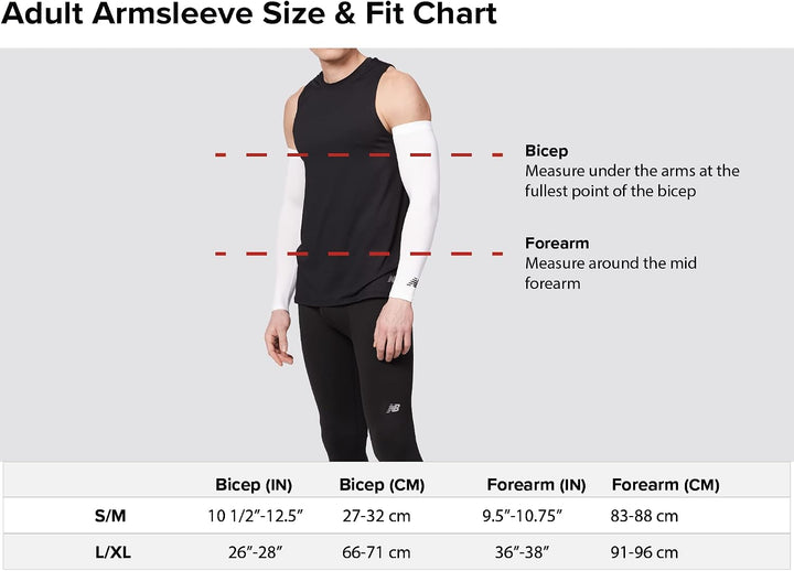 New Balance Unisex Outdoor Sport Kompression Armstulpen Armwärmer 1 Paar Wei S-M, Wei S-M