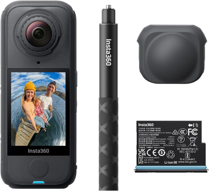Insta360 X4 Air Starter-Bundle – 165 g leichte 8K 360°-Kamera, Unsichtbarer Selfie-Stick, Wechsel-Li