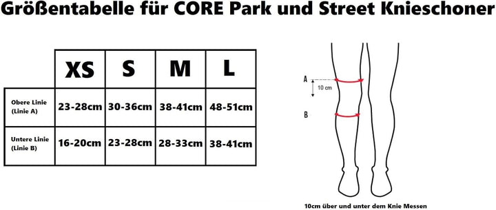 Fantic26 CORE Park Street Stunt-Scooter Skate Protektoren (M, Street Knieschoner Schwarz) M Street K