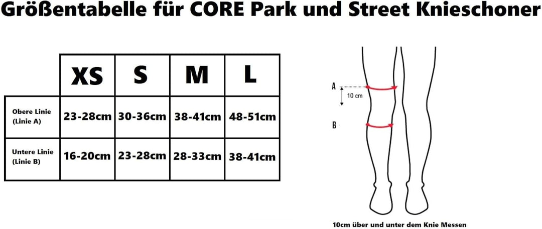 Fantic26 CORE Park Street Stunt-Scooter Skate Protektoren (L, Street Knieschoner Schwarz) L Street K