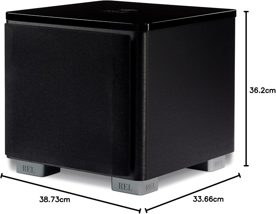 REL HT/1003 MKII 25,4 cm betriebener Subwoofer – kompaktes Design mit Class-D-Verstärker für tiefe B