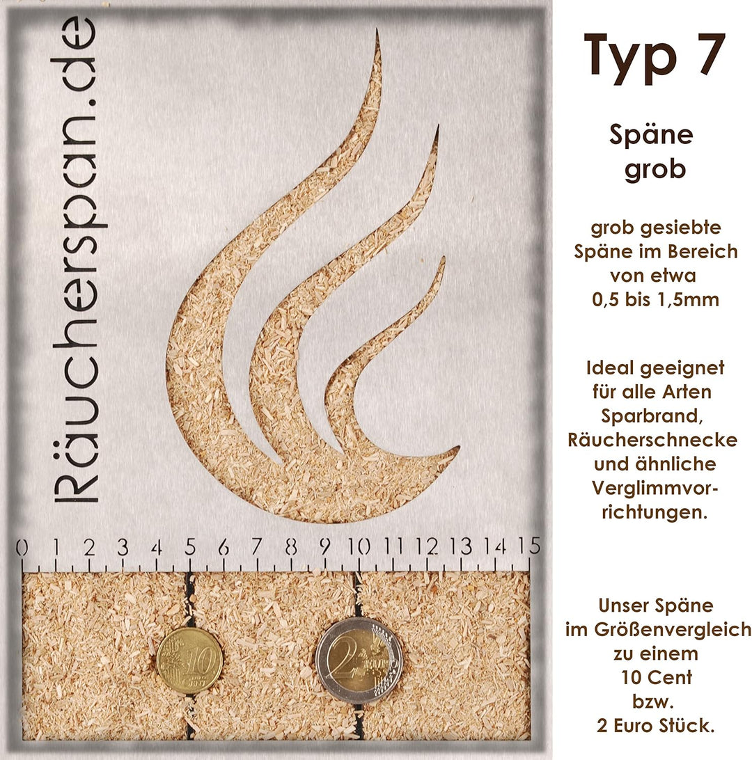 Räucherspan.de - Räucherspäne aus Buchenholz Typ 7 5kg, 0,5-1,5mm, für Räucherschnecke und Räuchersc