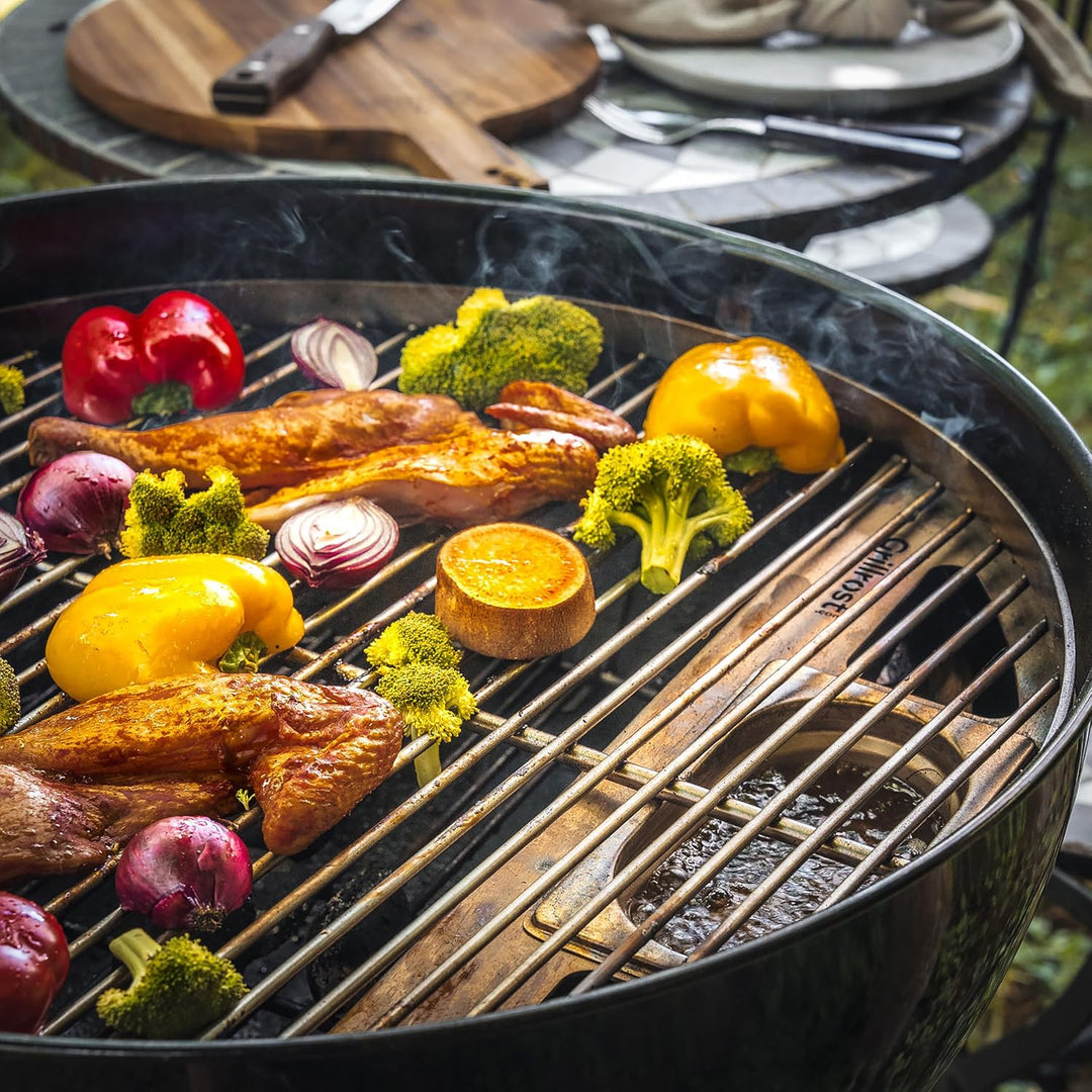 Kugelsmoker für 67cm Weber Kugelgrills - Mach einen Smoker aus deinem Kugelgrill - Edelstahl - Ø 67c