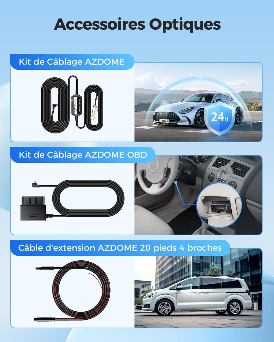 AZDOME Dashcam Auto Vorne Hinten 4K/2,5K GPS WiFi Dash Cam Auto mit Starvis, 64GB SD Karte, Auto Kam