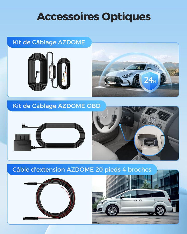 AZDOME Dashcam Auto Vorne Hinten 4K/2,5K GPS WiFi Dash Cam Auto mit Starvis, 64GB SD Karte, Auto Kam