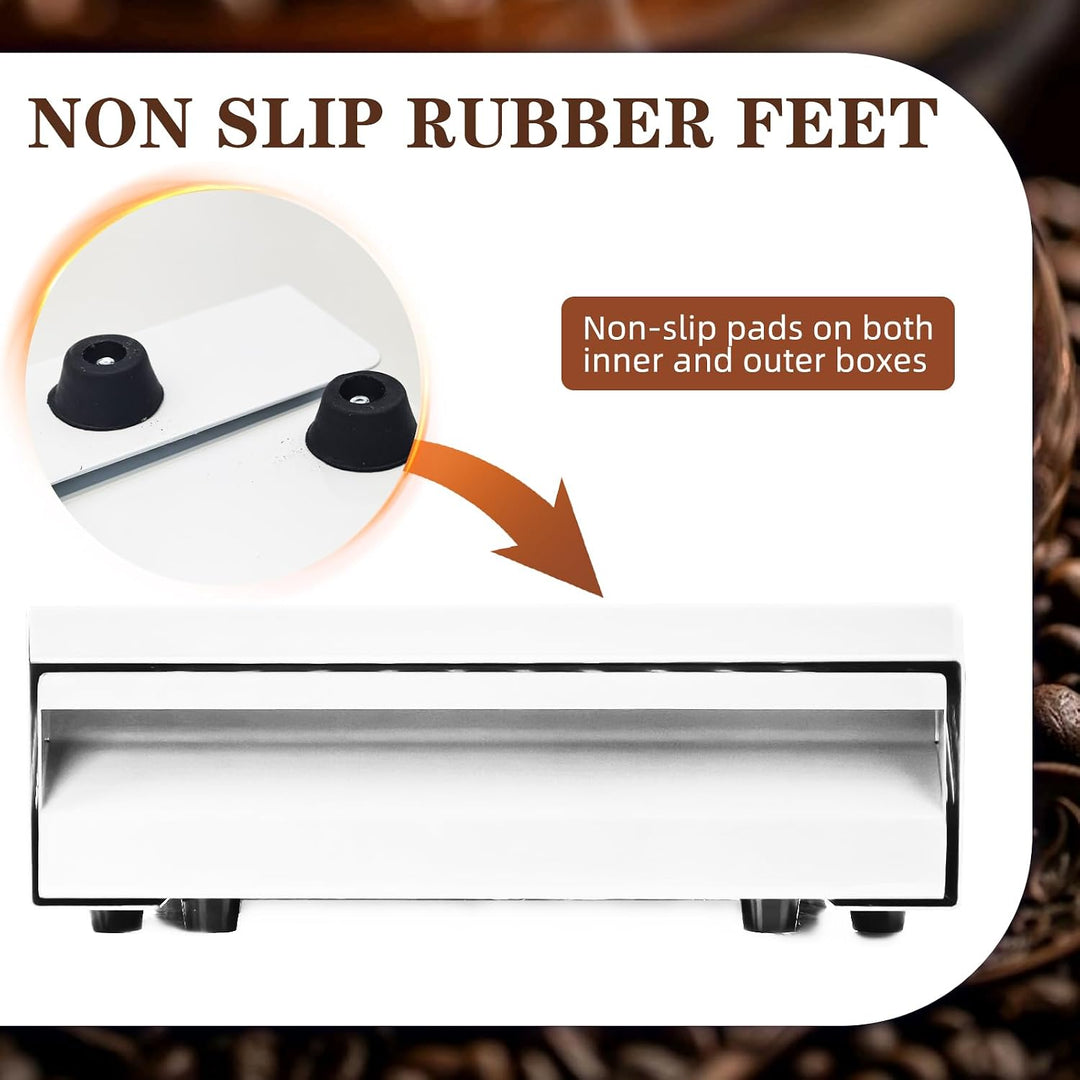 Kaffee Klopf Box Behälter, Edelstahl Kaffee Abklopfbehälter Sudschublade mit Klopf-Stick, Verdickter