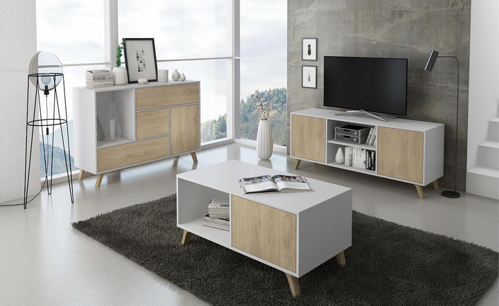 Skraut Home – Couchtisch – 45 x 92 x 50 cm – niedriger Tisch ideal für Wohnzimmer oder Esszimmer – W