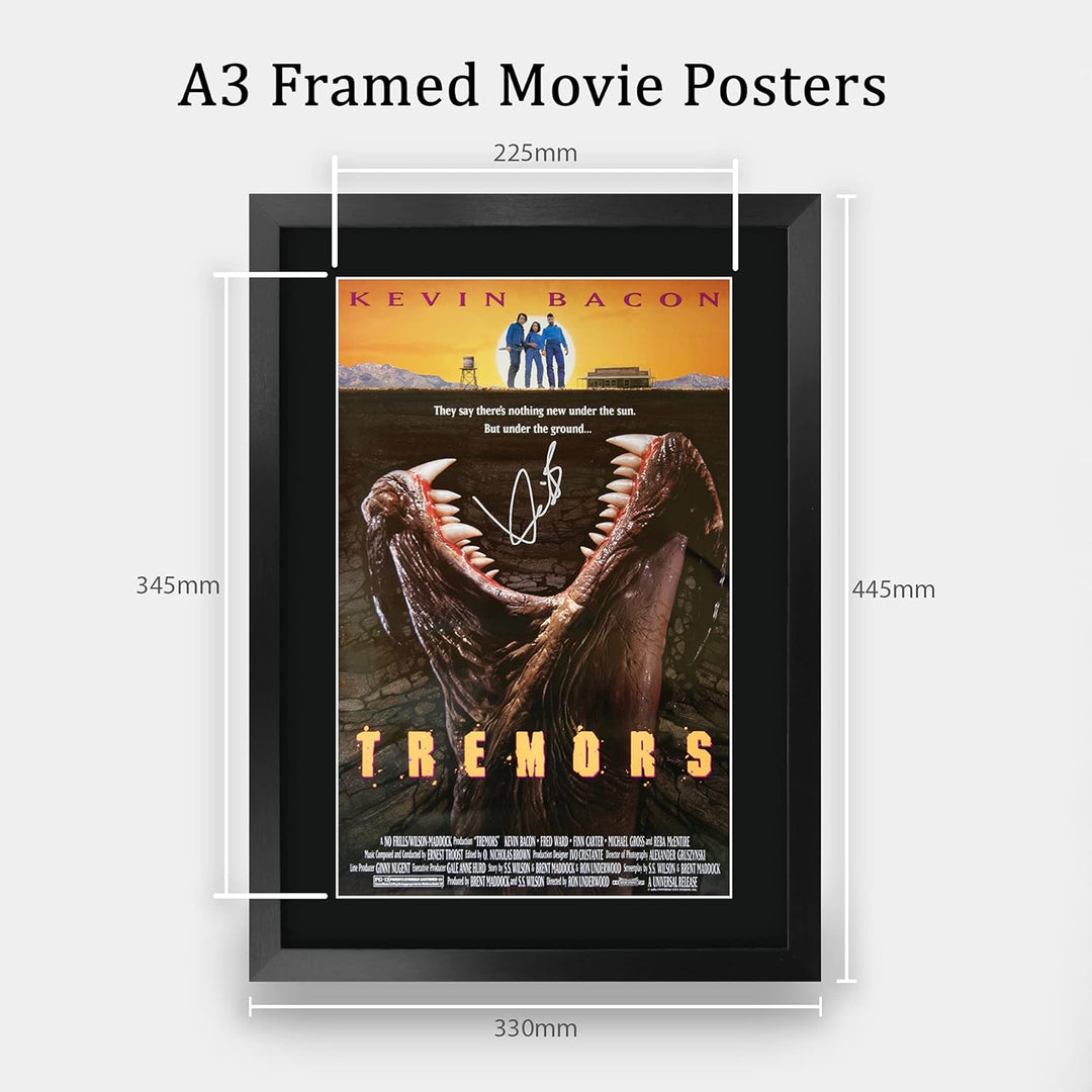 HWC Trading Tremors A3 Gerahmte Signiert Gedruckt Autogramme Bild Druck-Fotoanzeige Geschenk Für Kev