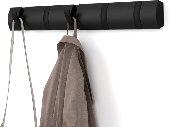 Umbra Flip 5 Garderobenhaken – Moderne, Schlichte und Platzsparende Garderobenleiste mit 5 Beweglich