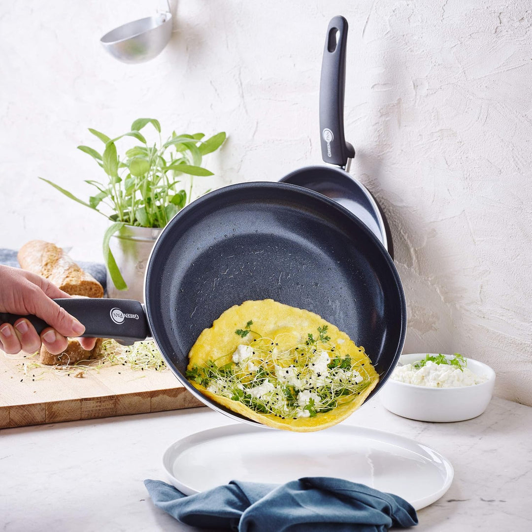 GreenPan Cambridge Kochtopf mit Deckel (24 cm/4,9l), gesunde keramische Antihaftbeschichtung, PFAS-f