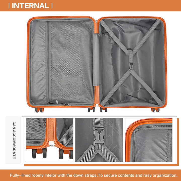 KONO Gross Koffer 75cm Leicht Reisekoffer aus Polypropylen Hartschale Koffer mit 4 Rollen und TSA Sc