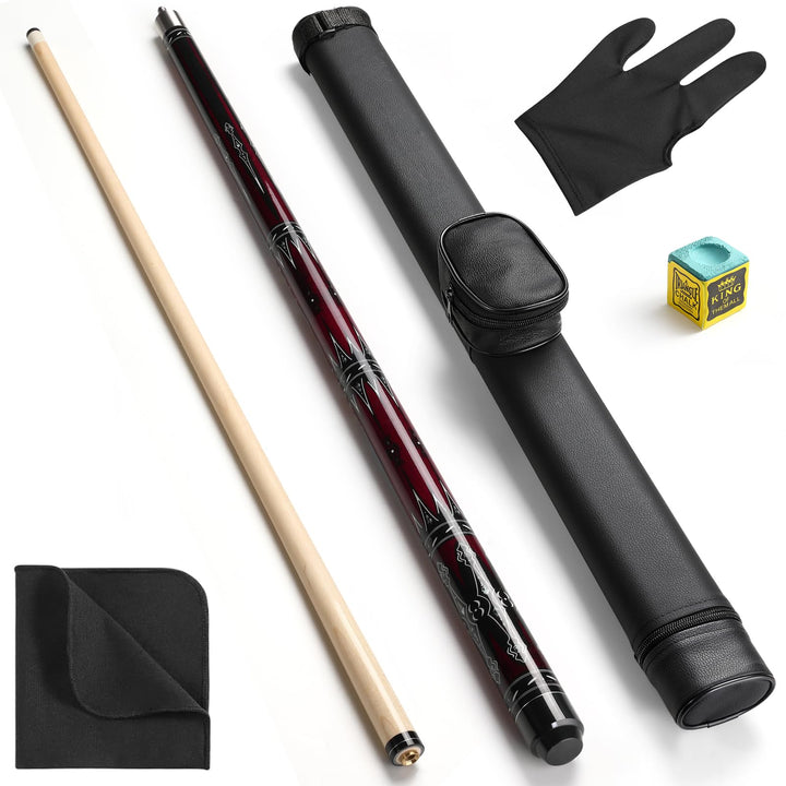 Billard Queue, 58'' 20oz Pool Queue mit PU Leather Tasche, Kanadischer Ahorn Pool Cue 13mm Spitzen f
