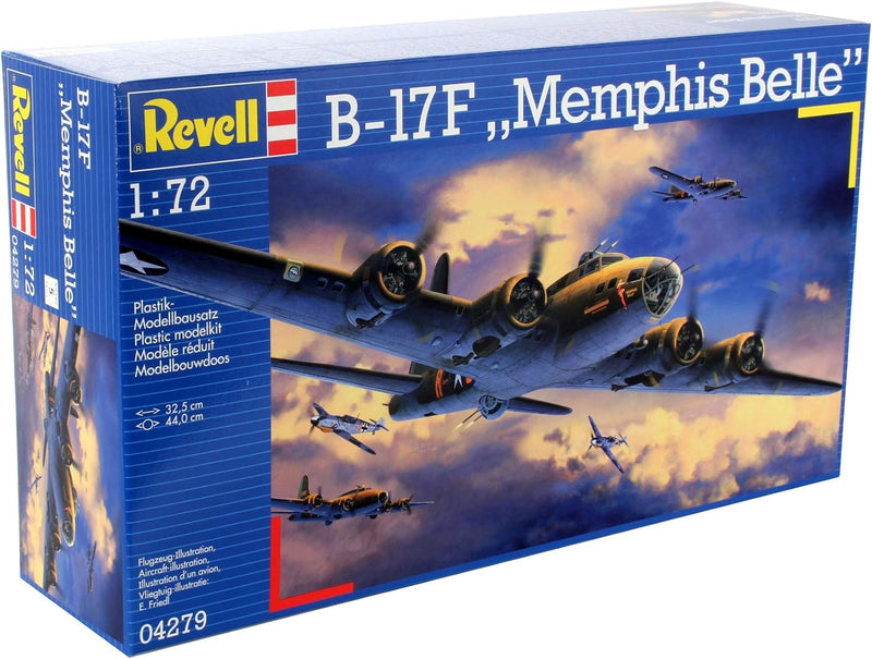 Revell Modellbausatz Flugzeug 1:72 - B-17F Memphis Belle im Massstab 1:72, Level 5, originalgetreue