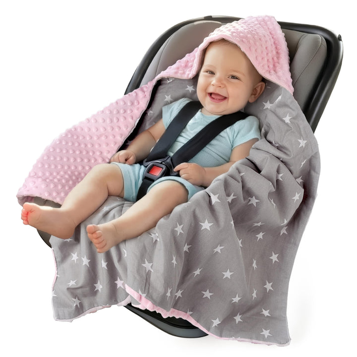 Medi Partners Einschlagdecke Baby Babyschale 100% Baumwolle für Sommer 85x85cm Kinderwagen Kuschelde