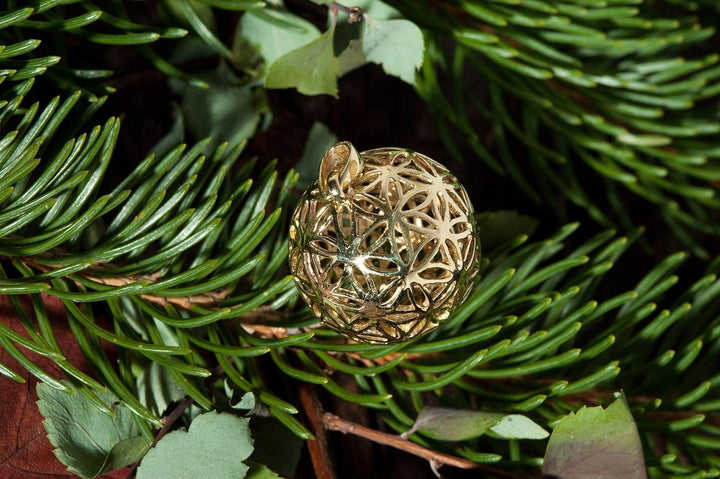 Windalf Anhänger DIE Blume des Lebens Ø 2.3 cm Zauberkugel Hochwertige Bronze