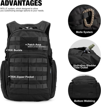 Mardingtop 25L/28L/40L Militär Rucksack Herren Arbeit für Taktischer Assault Wandern Reisen Outdoor