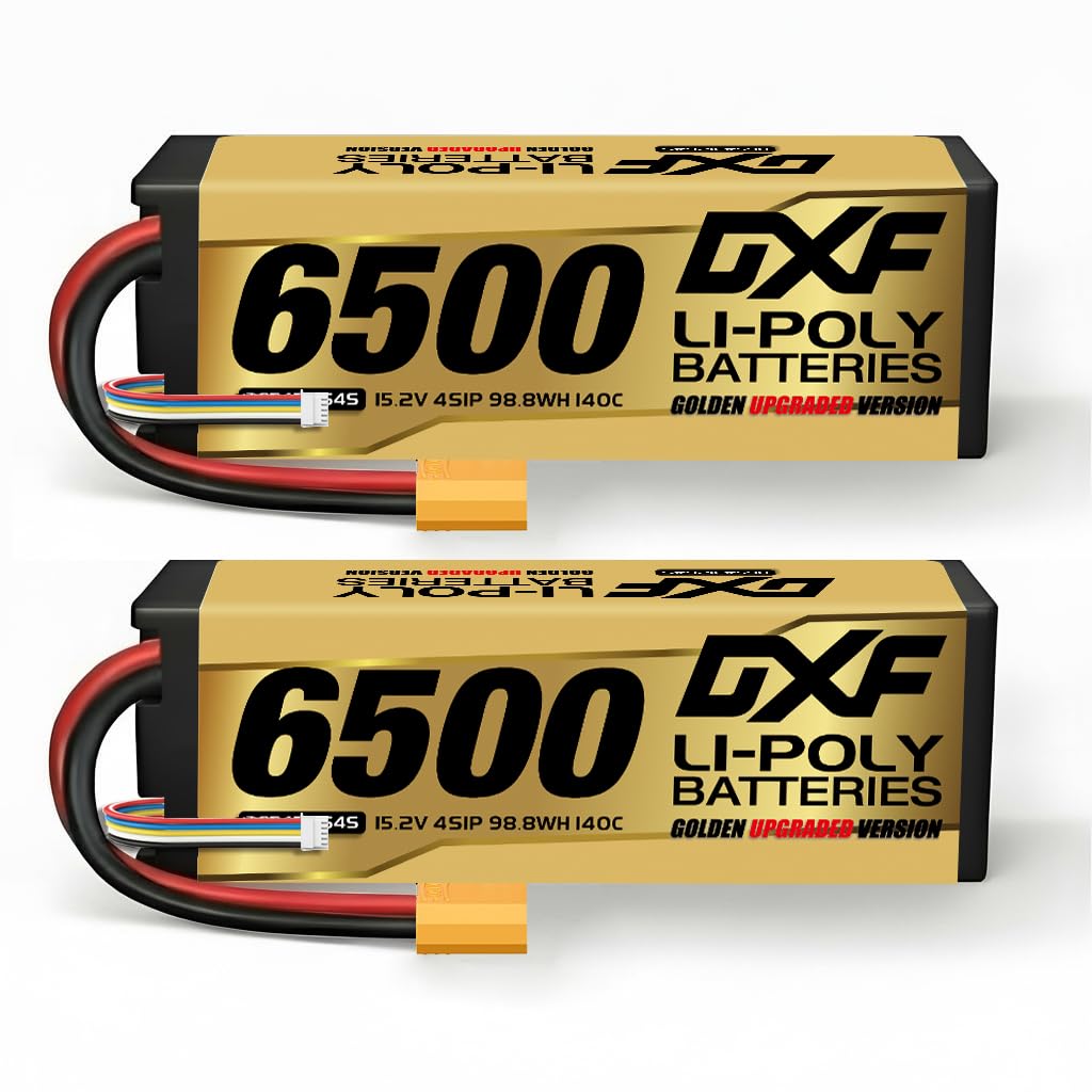 DXF Hochvol 4S 6500mAh 15.2V, 140C, Hardcase mit XT90 Spina per 1:8 Scala RC Auto, Multi-Rotor, RC E