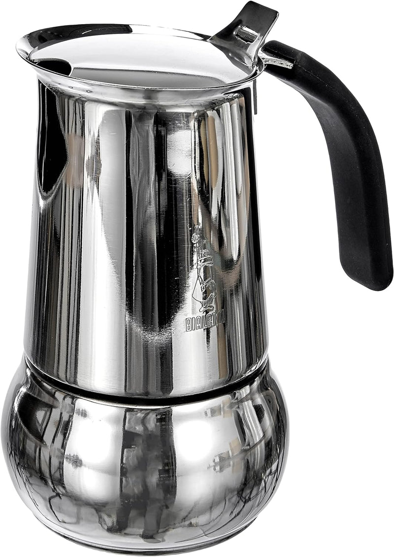 Bialetti 4883 Kitty 6 Tassen, Espressokocher Edelstahl, Rostfreier Stahl, Silber 6 Tassen