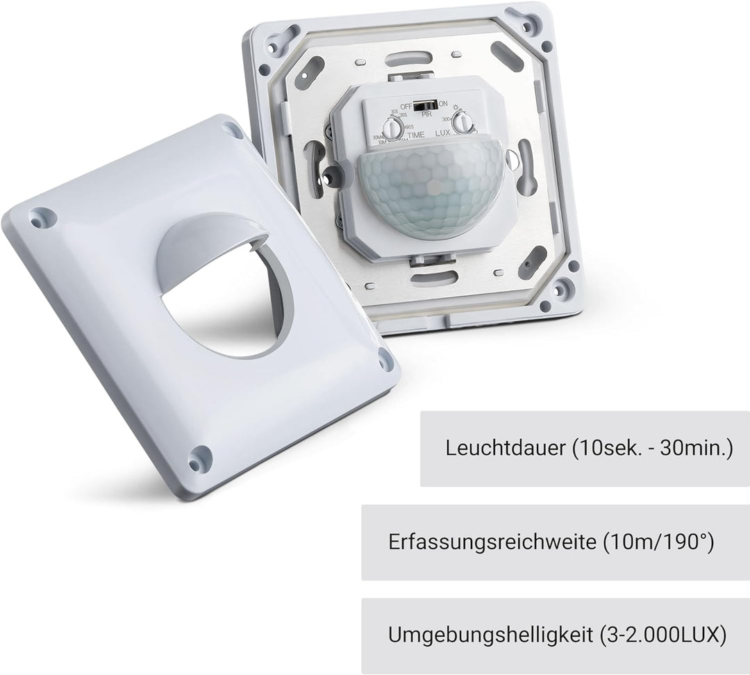 SEBSON Bewegungsmelder Aussen IP65-2er Set - Unterputz, LED geeignet, Wand Montage, IR Bewegungssens