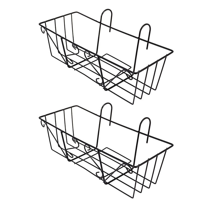 YARNOW 2 Stücke Balkongeländer Blumentopf Halterung Balkon Geländer Topf Regal Metall Blumentopfhalt