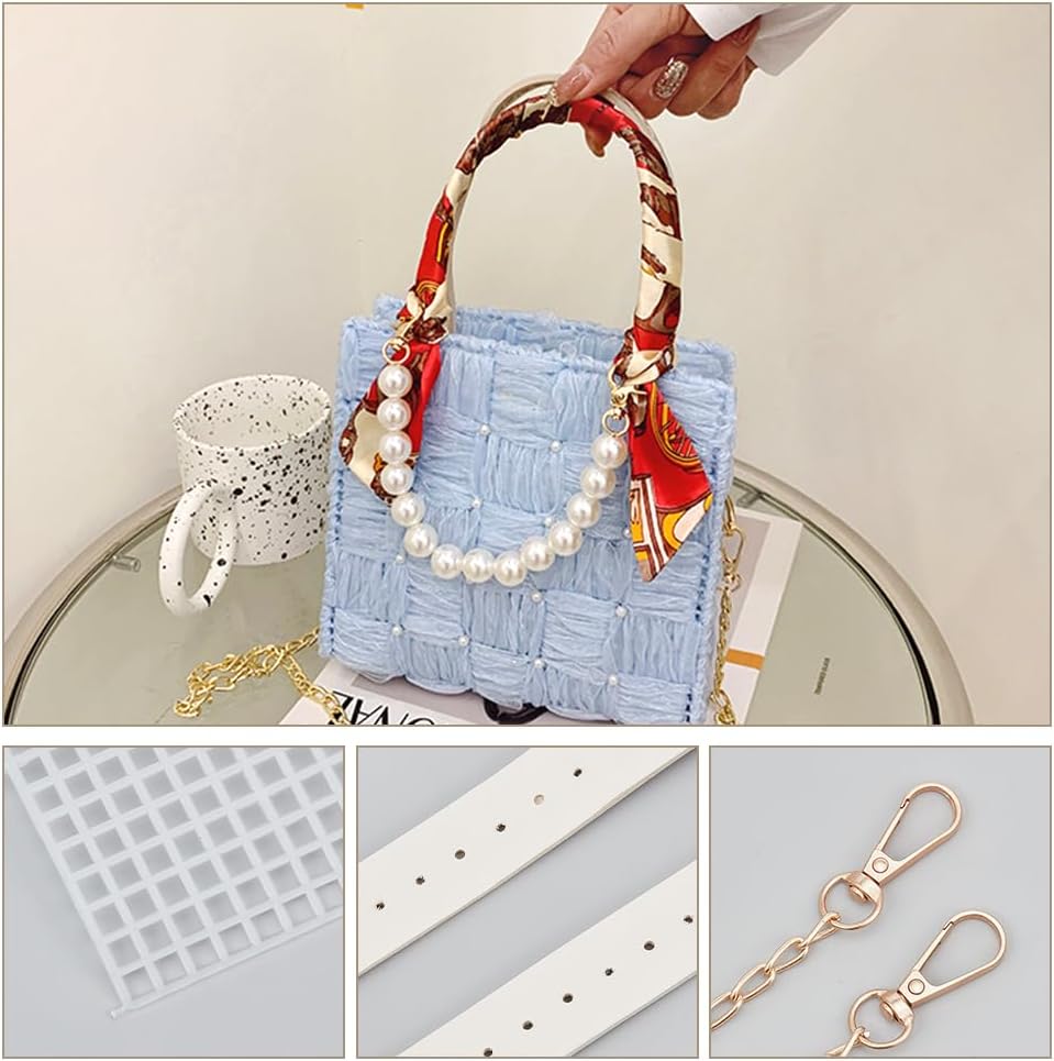 WADORN DIY Strick- Und Häkelhandtaschen-Sets, Handgefertigtes, Gewebtes Taschenherstellungs-Kreuzsti